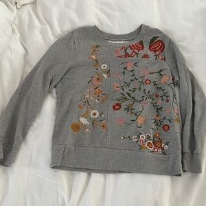 Maeve Floral Black Pattern Sweatshirt